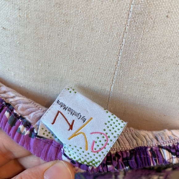 Cynthia Mehta Purple Tropical Dress Hawaiian Dress Beachy Dress Straples Sz 12 - Picture 5 of 6